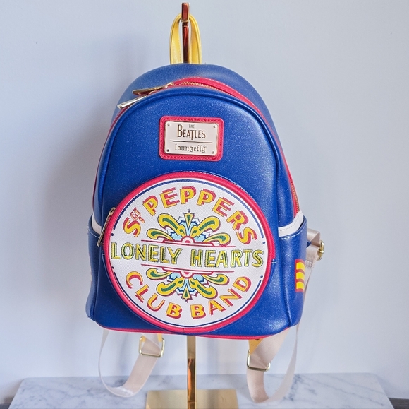 Loungefly New The Beatles SGT Peppers Lonely Hearts Club Band Fan Mini Backpack - Picture 2 of 12
